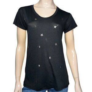 SR Style Reform Women’s Size S Black All Over Stars Short Sleeve T-Shirt